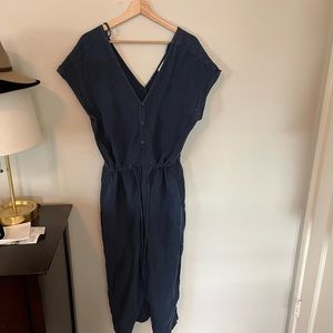 Navy Blue Cloth & Stone Linen Jumpsuit